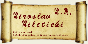 Miroslav Mileticki vizit kartica